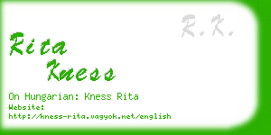 rita kness business card